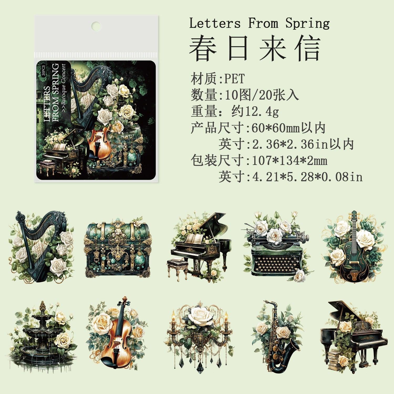 1066 PET Sticker Pack Baroque Concerts - Memo Journals