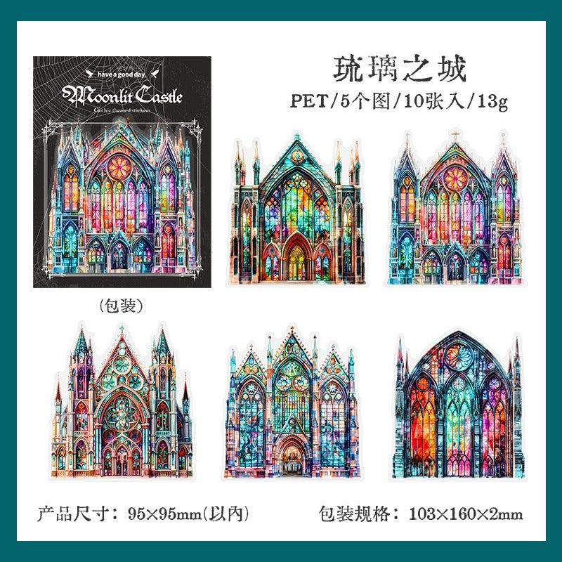 1201 Castle Stickers Moonlight City Collection - Memo Journals