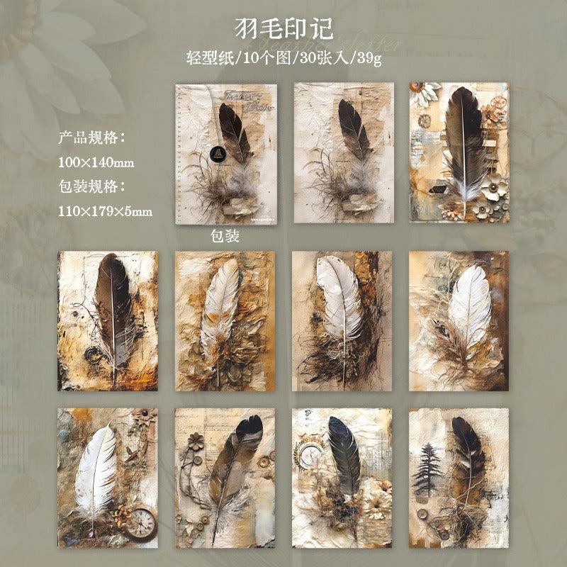 2013 letter with feathers on three dimensional background material paper - Memo Journals