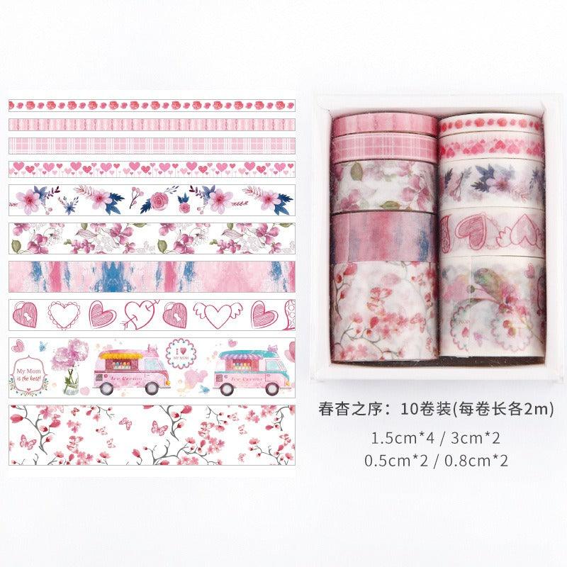 3018 Set of washi tape Previously Sea and Forest Series - Memo Journals