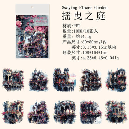 1064 Sticker Pack Gothic Flower Garden Series - Memo Journals