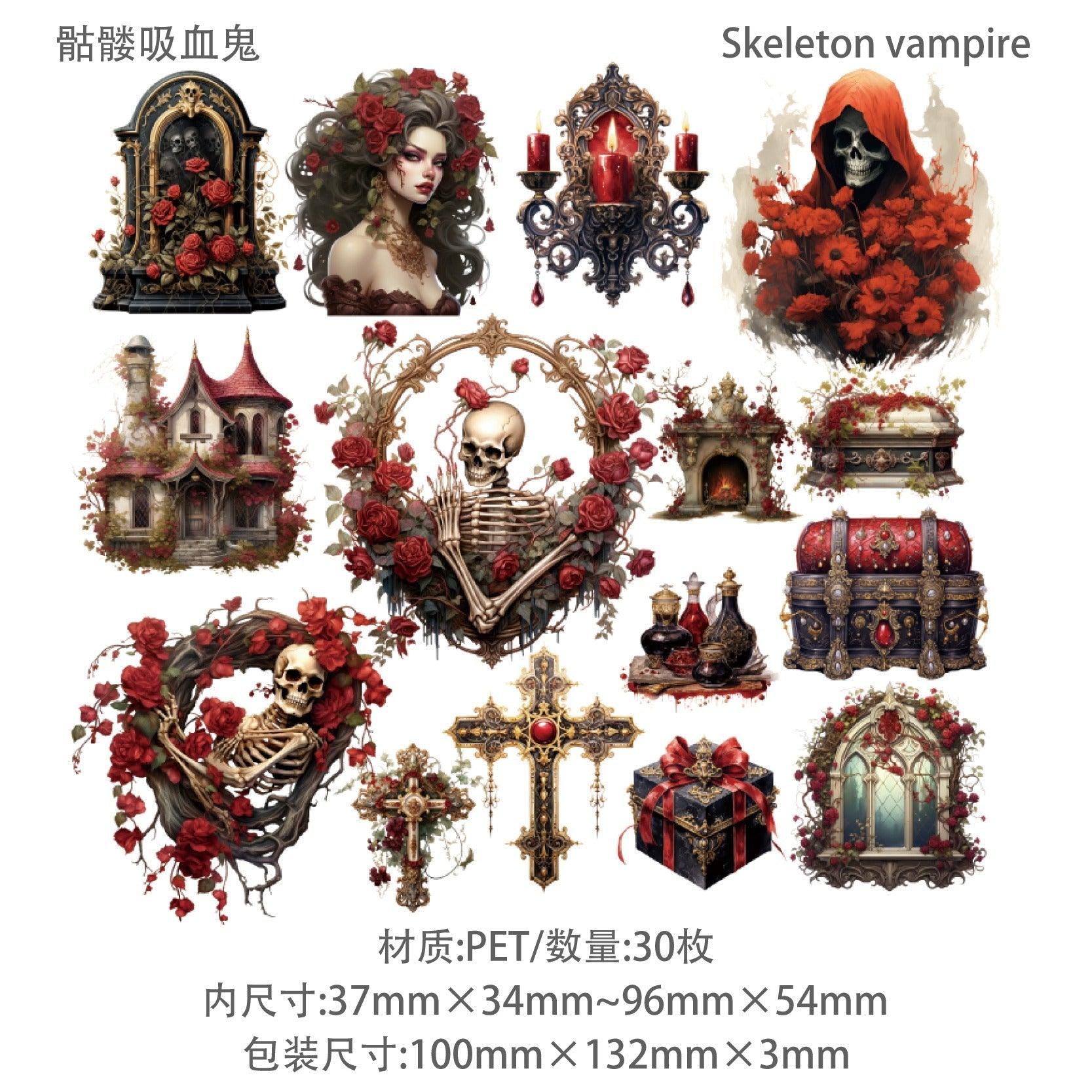 1053 Sticker Pack Gothic Vampire Series - Memo Journals