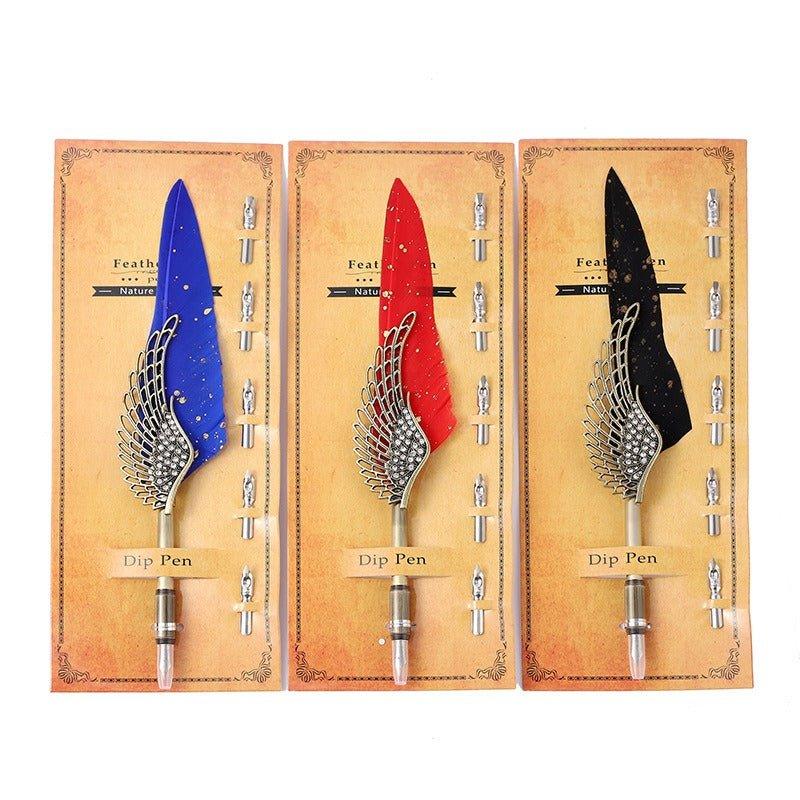 9016 Harry Potter Quill Fire Paint Stamp Dip Pen - Memo Journals