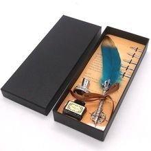 9020 Golden Feather Fountain Pen Set Goose Feather Dip Pen - Memo Journals