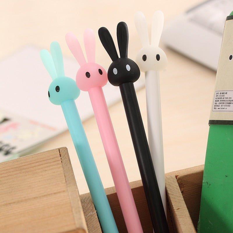 9029 Creative cartoon stationery cute cute rabbit jelly neutral pen black - Memo Journals