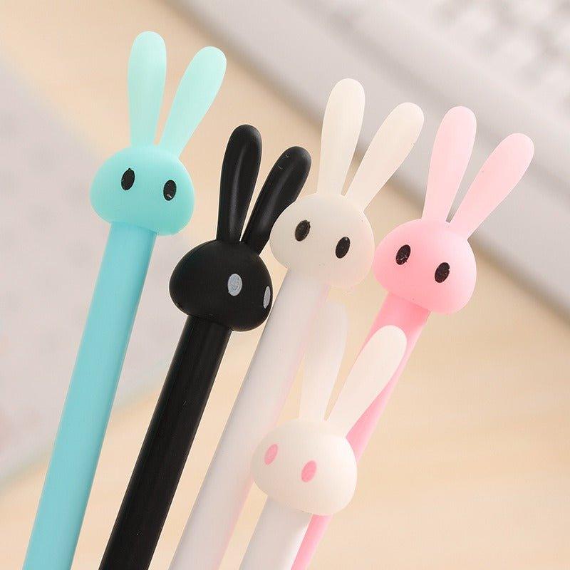 9029 Creative cartoon stationery cute cute rabbit jelly neutral pen black - Memo Journals