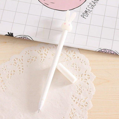 9029 Creative cartoon stationery cute cute rabbit jelly neutral pen black - Memo Journals