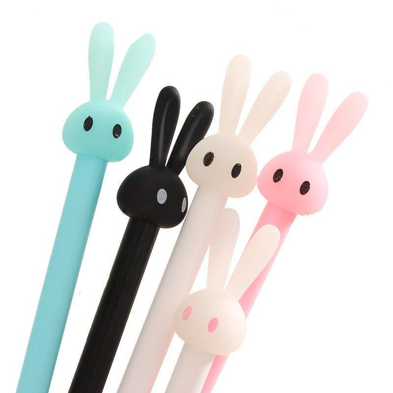 9029 Creative cartoon stationery cute cute rabbit jelly neutral pen black - Memo Journals