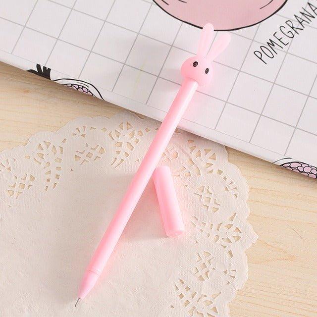 9029 Creative cartoon stationery cute cute rabbit jelly neutral pen black - Memo Journals