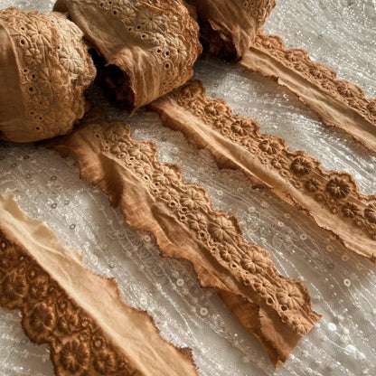 9134 Handmade tea-dyed lace junk journal vintage old handbook material fabric accessories - Memo Journals