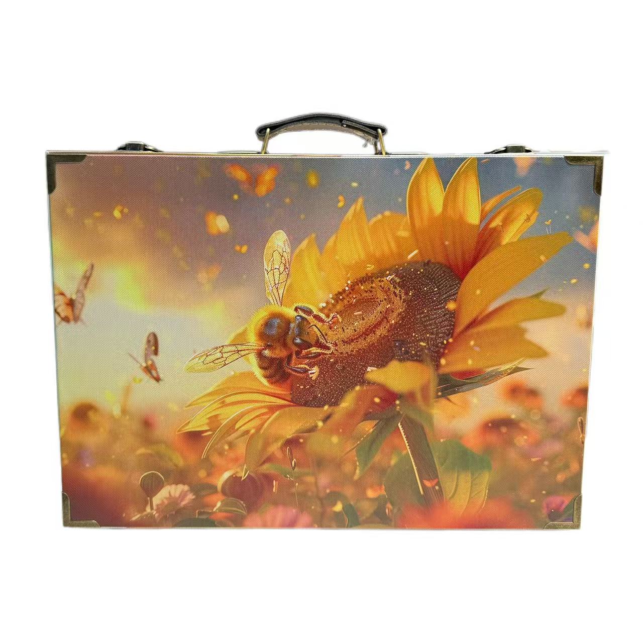 6172 Sunflower Bee Wood Storage Box