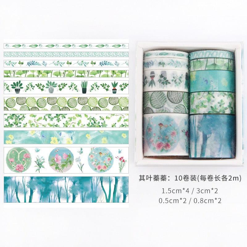 3018 Set of washi tape Previously Sea and Forest Series - Memo Journals