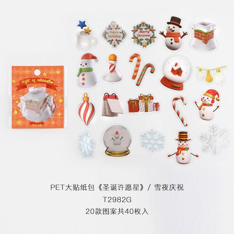 1085 PET Sticker Pack Christmas Wishing Star Series - Memo Journals