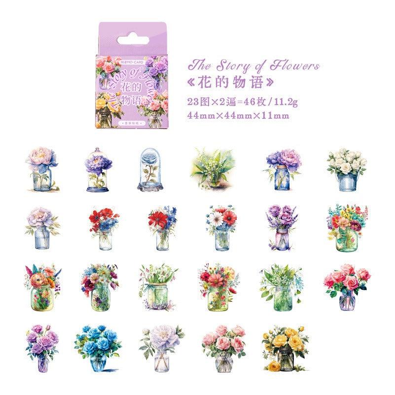 1084 Boxed Stickers Flower Story Series - Memo Journals