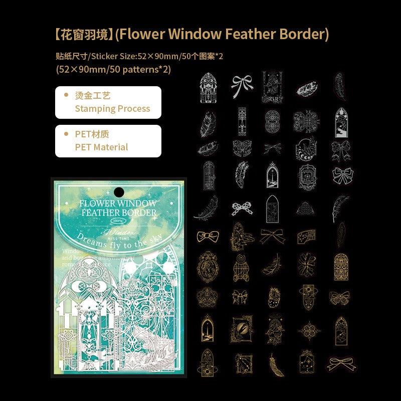 1041 Laser Sticker Pack Silver Seaflower Series - Memo Journals