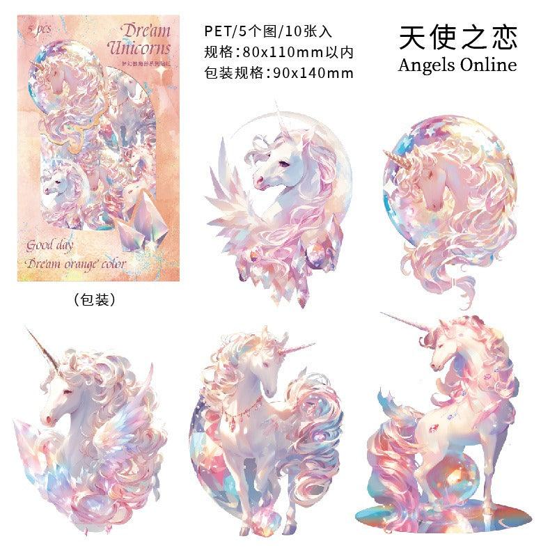 1060 Dark Phantom PET Sticker Pack Dreamland Unicorn Collection - Memo Journals