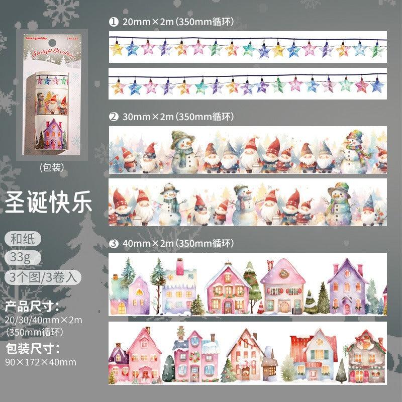 3052 Tape Starlight Christmas Collection Christmas Set - Memo Journals