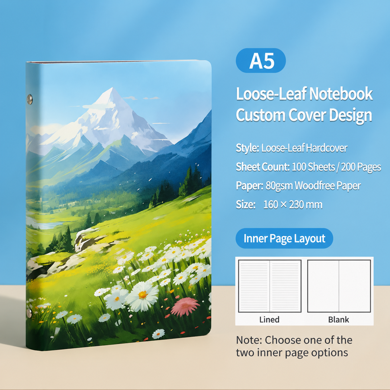 1500 Points Reward | A5 Refillable Loose-Leaf Journal Notebook