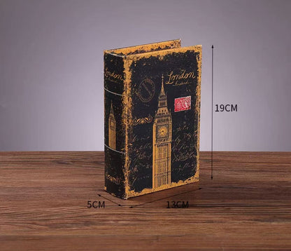 6155 Vintage Big Book Clock Book Box Storage Case