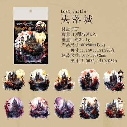 1228 20 Gothic Castle Planner PET Stickers - Memo Journals